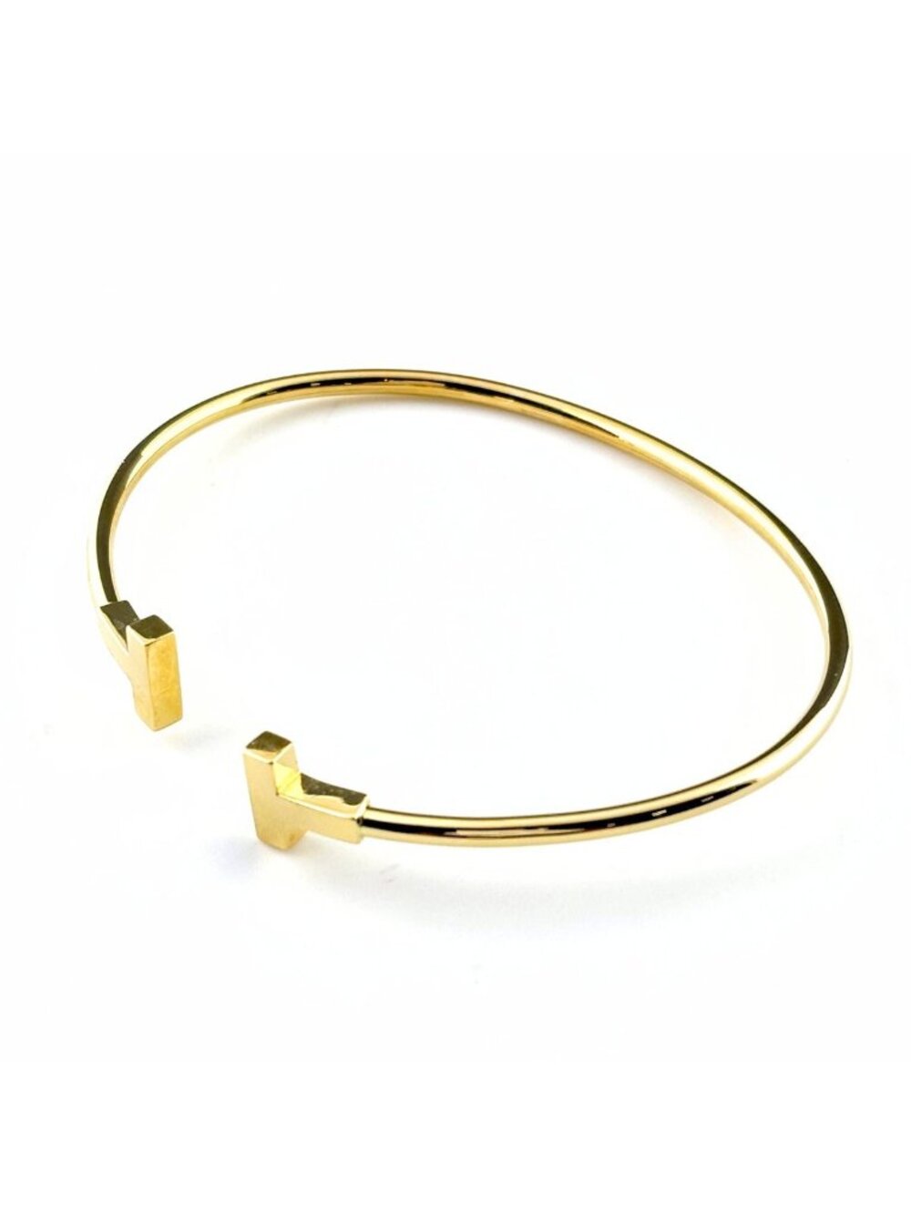 Tiffany & Co T Wire Yellow Gold Bangle Bracelet